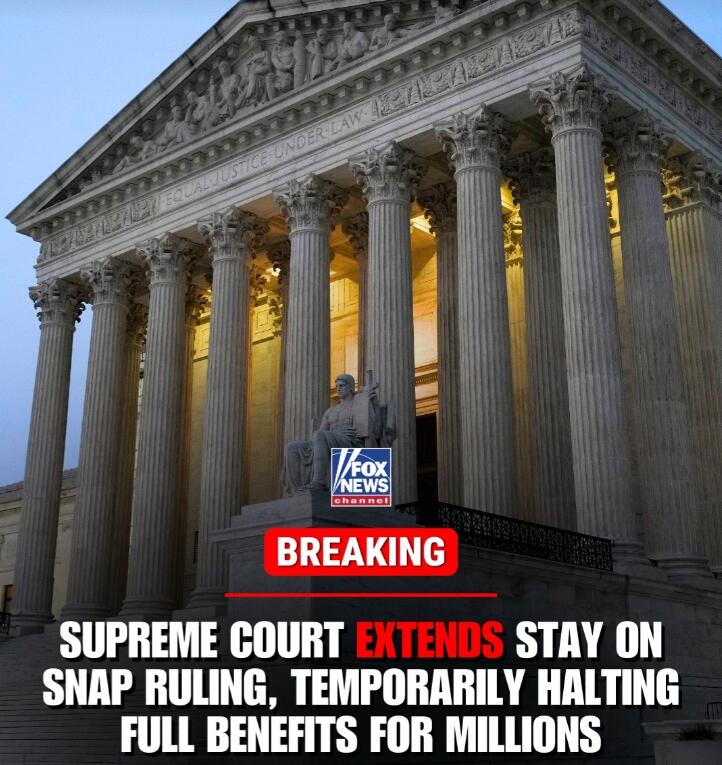 JosiTaylorah's tweet image. The Supreme Court agreed Tuesday to continue stopping a lower court from ordering the Trump administration to fully fund SNAP immediately. The order will stay in place until Thursday night.

Thoughts?