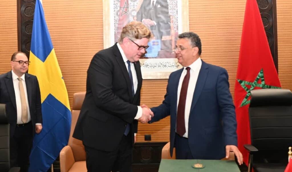 Moroccan Minister of #Justice #Abdellatif_Ouahbi &amp; his Swedish counterpart #Gunnar_Strommer signed a Declaration of intent to deepen #bilateral_cooperation in the #judicial &amp; #legal_fields. The Swedish Minister described this cooperation btw #Morocco 🇲🇦 &amp;  #Sweden 🇸🇪 as fruitful.