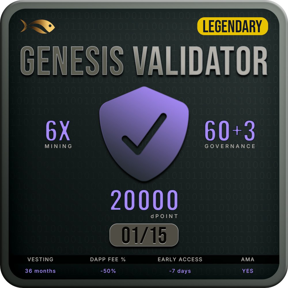 dorsium's tweet image. Genesis Validator #01 is live.
15 total. First wave. Legendary.
dorsium.com/nft/genesis-va…

#DorsiumNFT #ValidatorNFT #MiningNFT #HDC #CommunityGovernance