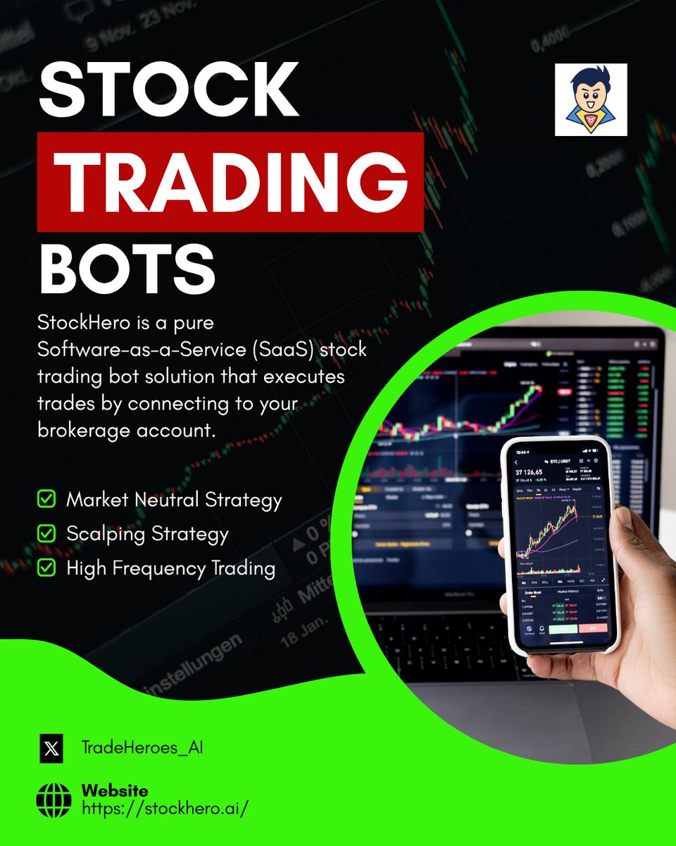 TradeHeroes_ai's tweet image. StockHero eliminates the need to learn complex programming, making it easy for anyone to get started with automated algorithmic trading.

#Stocktradingbot #AITradingBot #automatedtrading