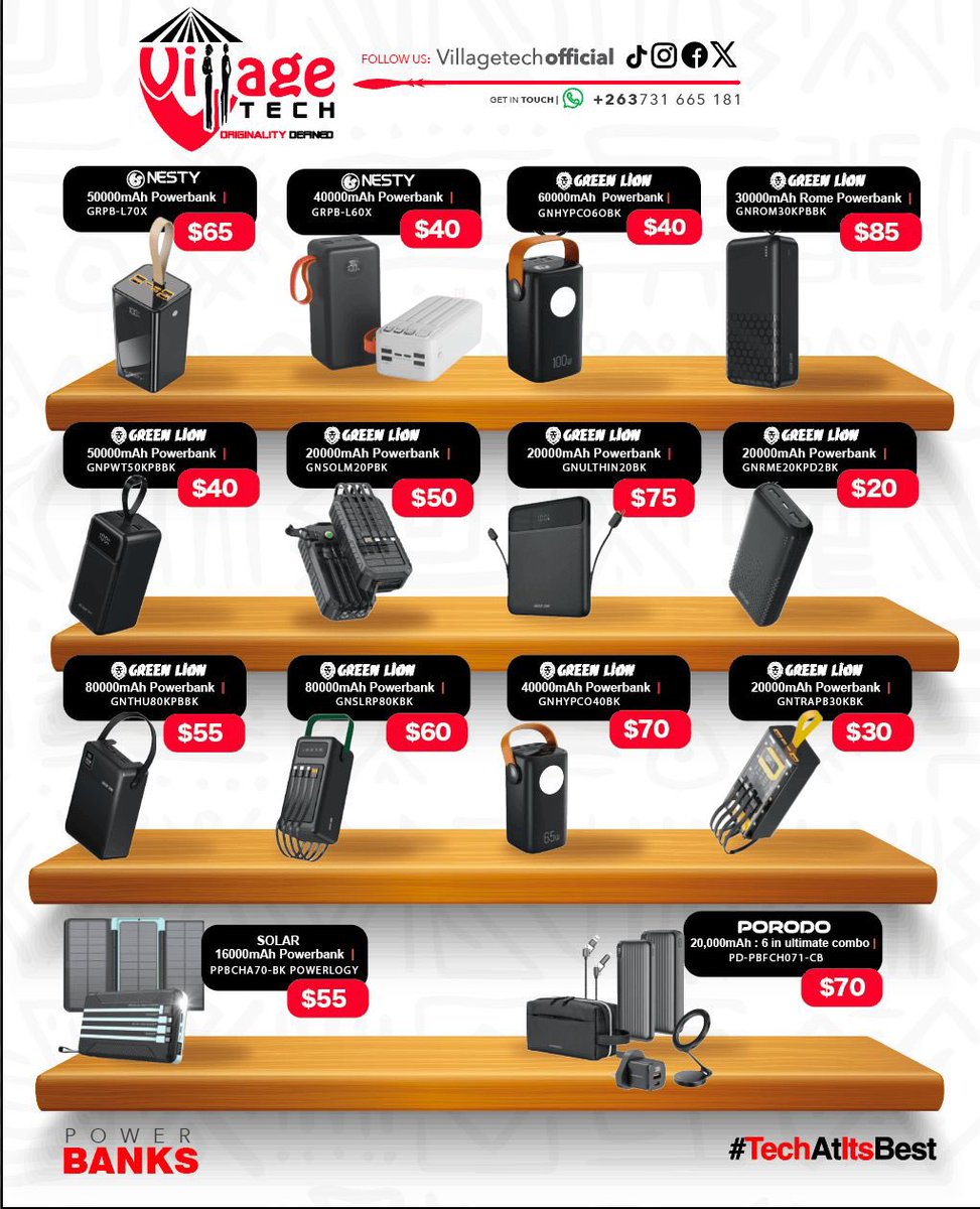 VillageTechOff's tweet image. Life happens. Be prepared. We have power banks for every need and every budget.

#TechAtItsBest