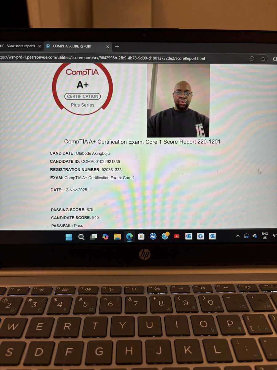 captbarbosa101's tweet image. 🎉 Just passed my CompTIA A+ certification exams!

This milestone means a lot — it’s the foundation of my IT journey and a big step toward my goal of becoming an IT Support &amp;amp; Cybersecurity professional.

Next stop: Sec + 

#CompTIA #APlus #ITSupport #Cybersecurity #TechCareer