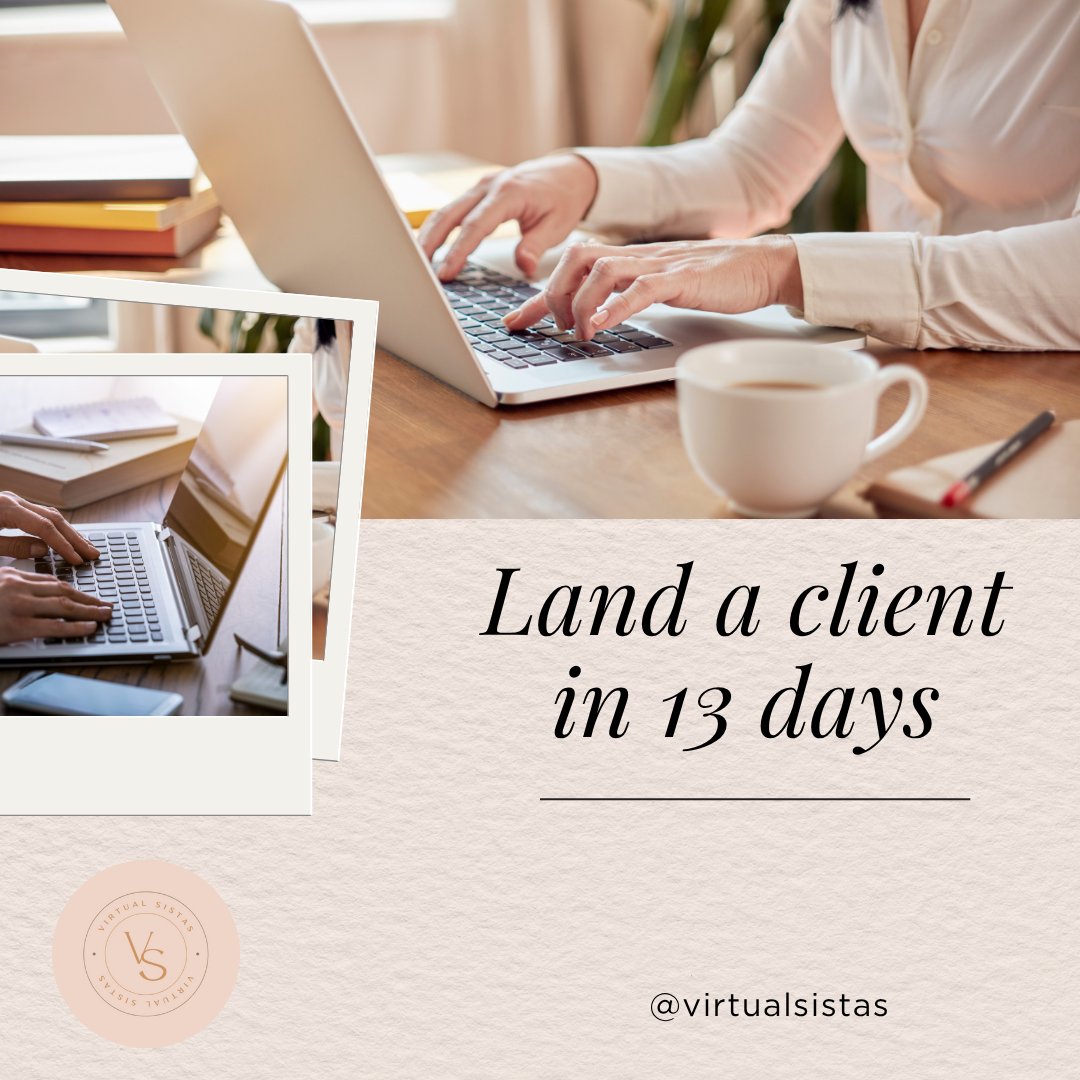 virtualsistas's tweet image. ✨ Land a Client in 13 Days! ✨  

Have you been an assistant for a while but haven&apos;t had much luck landing clients? 

Are you tired of lowering your standards in order to land clients?

Grab your copy at virtualsistas.com!

#CREVAs #VirtualSistas #CRESupportServices