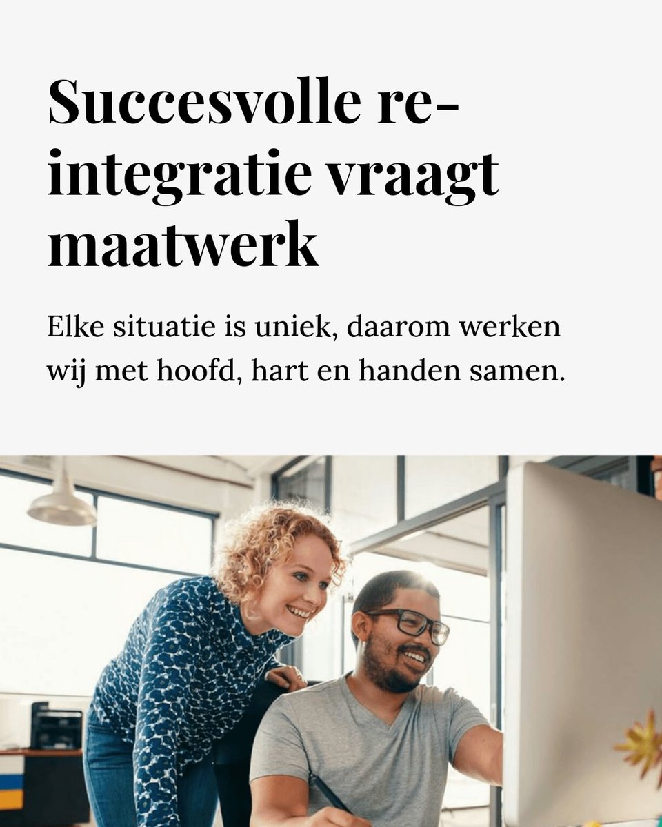leaambaum's tweet image. Succesvolle re-integratie begint bij maatwerk. Elke situatie is uniek. Bij H3 Group werken we met hoofd, hart en handen voor programma&apos;s die écht passen. poortwachter-online.nl #outplacement #Reintegratie #H3Group #spoortwee