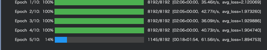 issei_y's tweet image. 機械学習、この画面をずっと見てしまう。