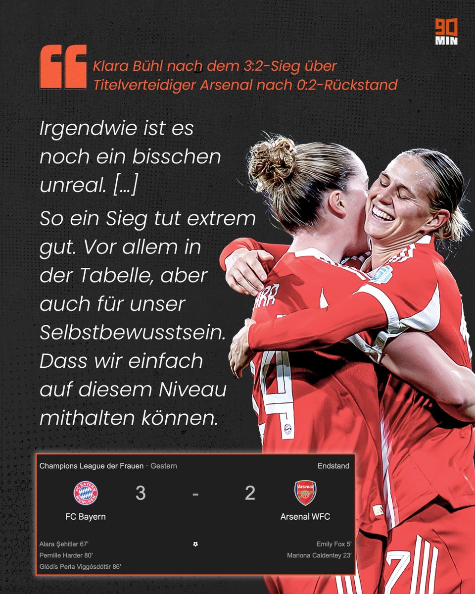 WAS FÜR 1 SIEG DER BAYERN! 🔥💪

3:2 nach 0:2 gegen die amtierenden Titelträgerinnen. Kann das eine Initialzündung für die eigenen Europa-Ambitionen sein?