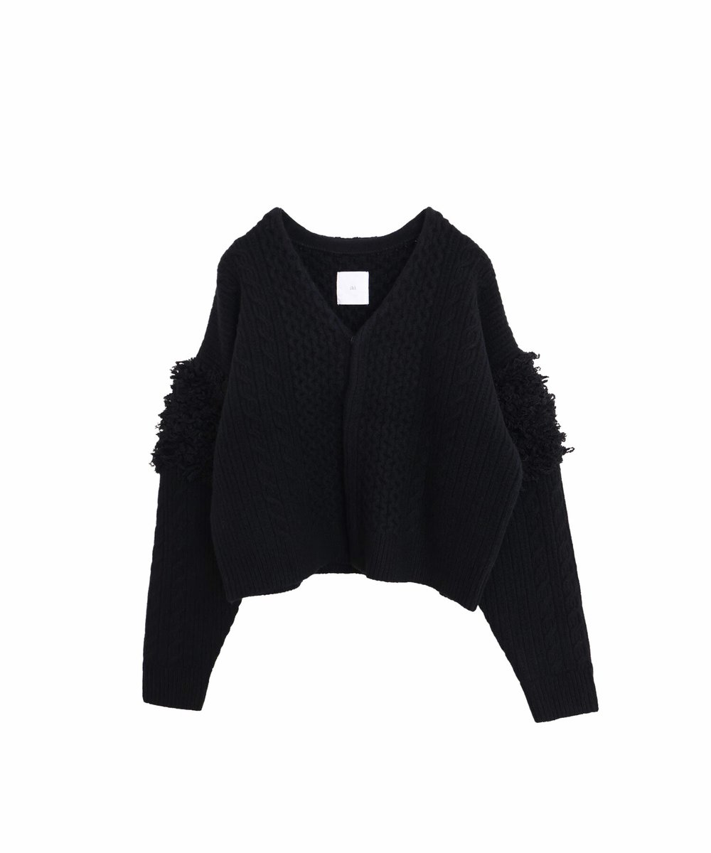 iki NEW ボリュームたっぷりのループフリンジが特徴のアラン編みの