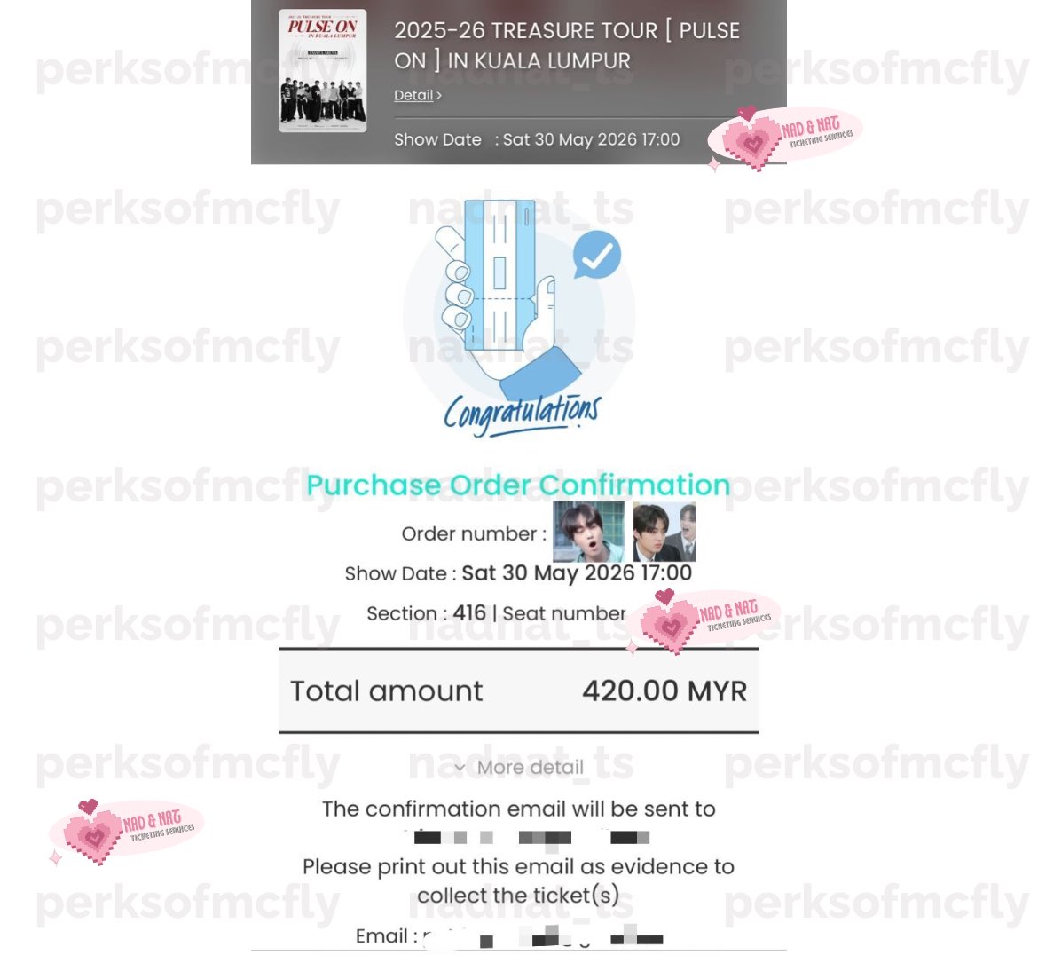 perksofmcfly's tweet image. [ WTS | want to sell ]  🎟️

TREASURE : PULSE ON live in KL 🇲🇾

⭐️1x CAT7 - section 416
⭐️reason to sell: customer wants side by side
⭐️price: RM505 inc service charge 

can dm if interested! 🤍 

#TREASUREinKL #TREASUREinMY