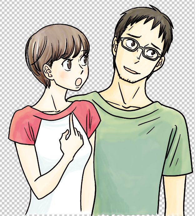 漫画アクションに2017年に掲載されたショート読切のカットと本編の1コマです
「うしどし夫婦」(8ページ)
12歳差ということなのでしょう多分
このふたりいいな! 