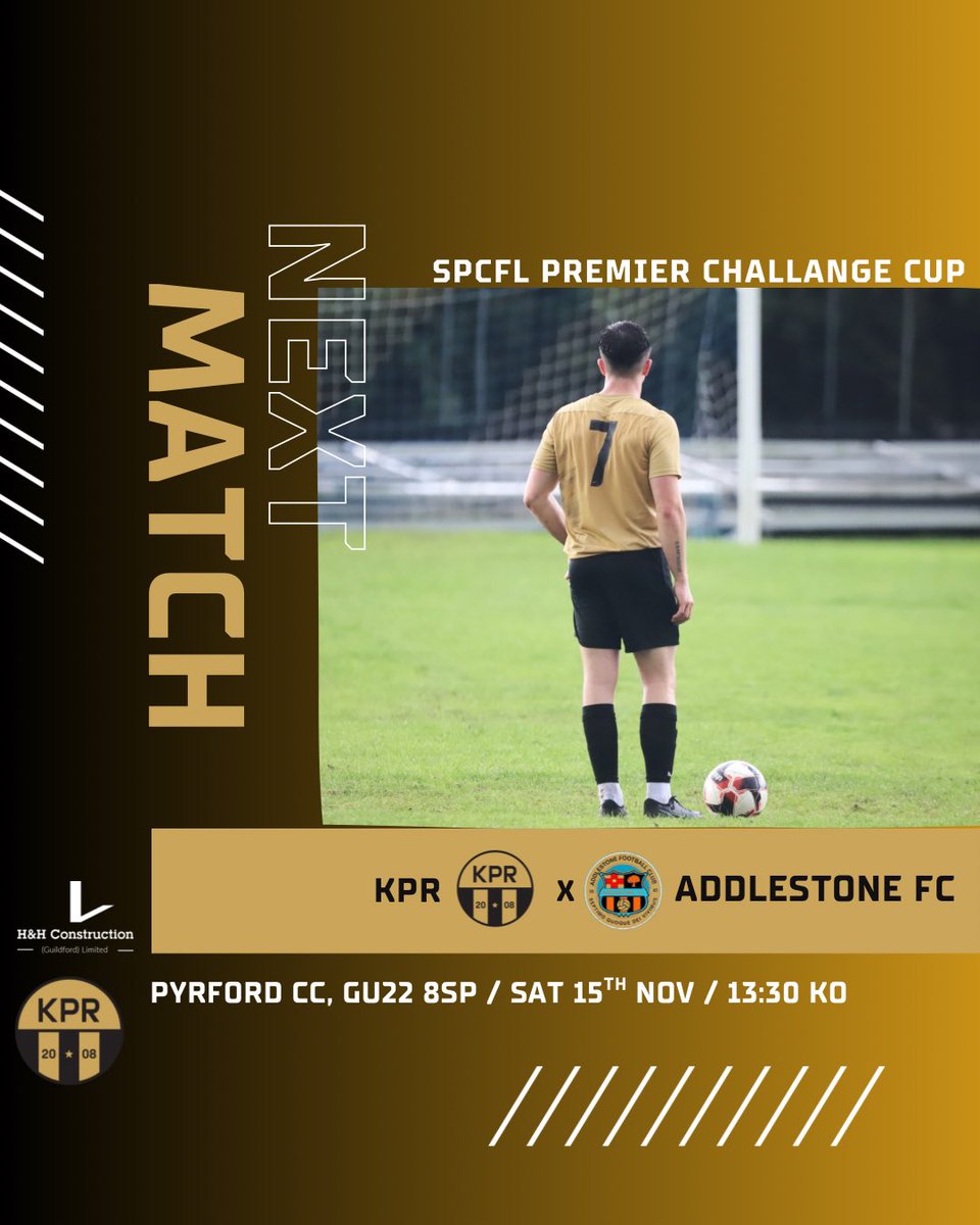 Just first team in action on Saturday 15th Nov. 
Host <a href="/addlestonefc/">Addlestone FC Men's 1st/Reserves (prev Lyne FC)</a> at the Fortress Pyrford
#WeAreKPR #surreyfootball