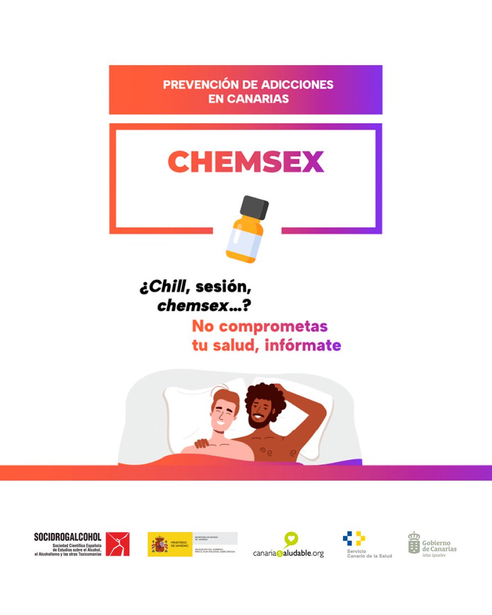 ¿Tienes dudas 🤔 sobre alguna #adicción?

La Dirección General de Salud Mental y Adicciones, continúa trabajando la prevención 💊

Consulta la Guía de Adicciones #ChemSex 👇

bit.ly/GuíadeAdiccion…

<a href="/SanidadGobCan/">Sanidad Gobcan</a> <a href="/PresiCan/">Presidencia GobCan</a> <a href="/JuventudCanaria/">JuventudCanaria.com</a> <a href="/112canarias/">112 Canarias</a> <a href="/012Gobcan/">012Gobcan</a>
