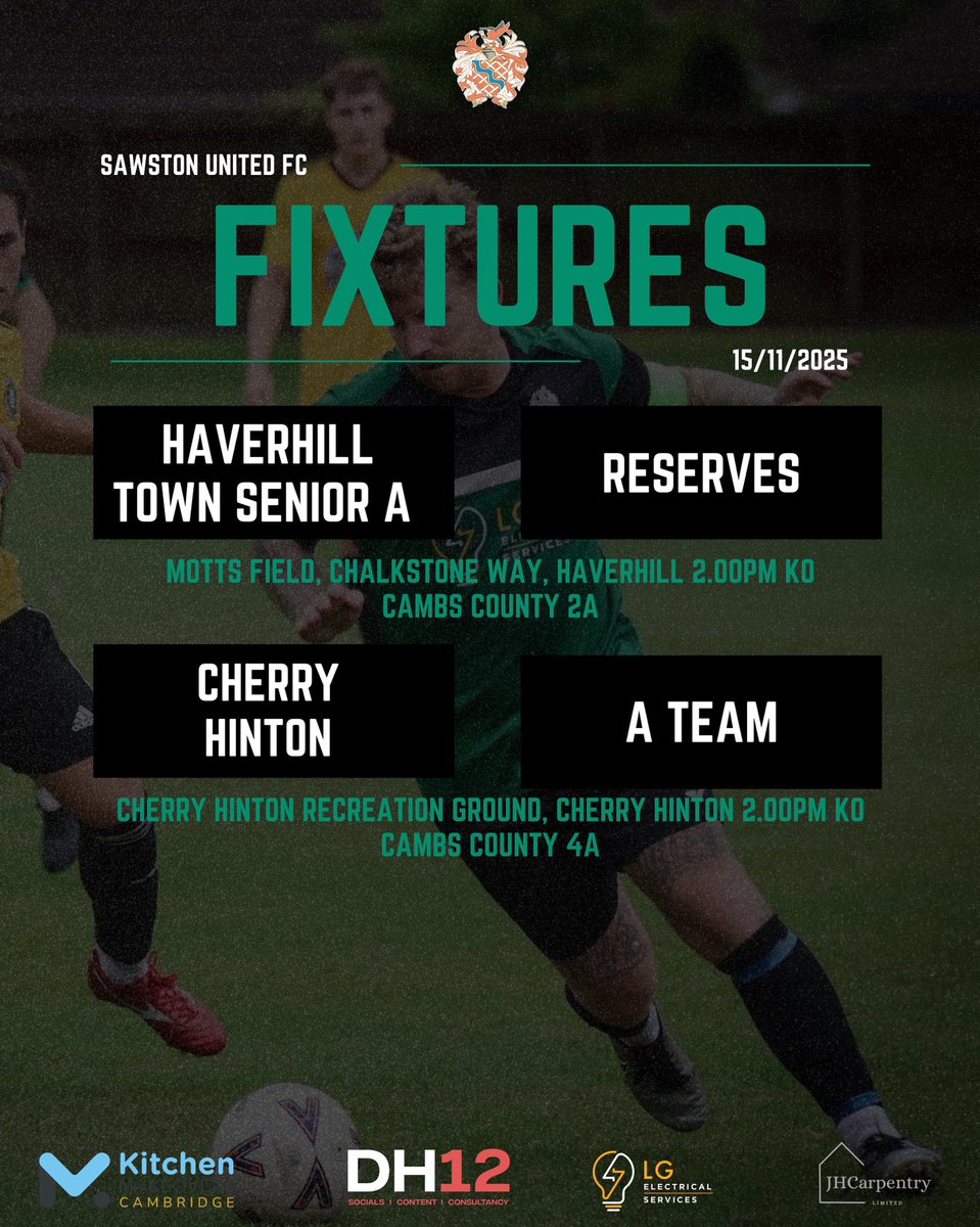 Reserves &amp; A Team are the two teams in action this weekend ⚽️ #SUFC #SawstonUnitedFC #Football