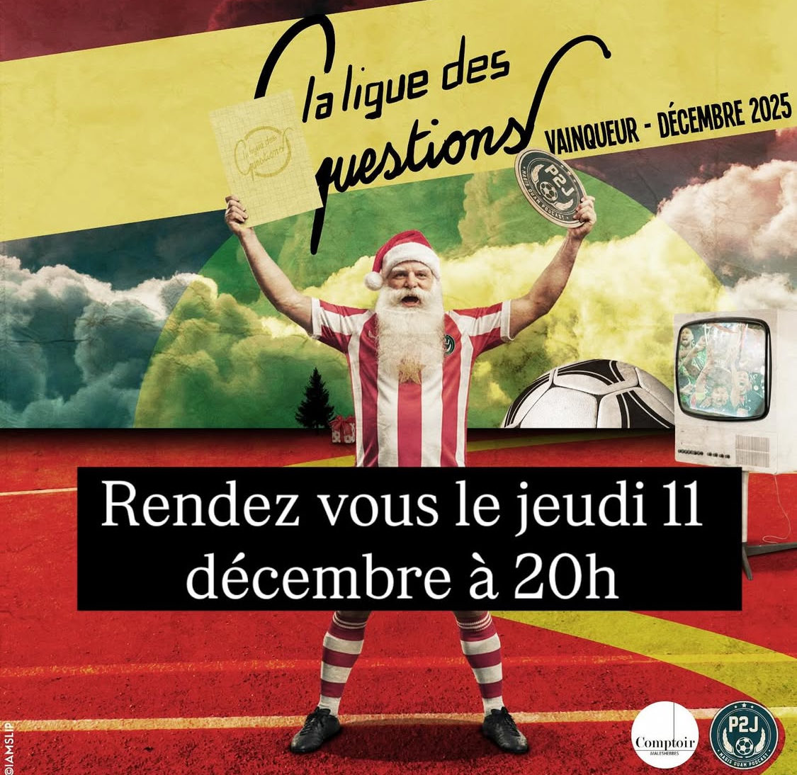 Tu connais par cœur l’effectif du FC Metz 2015-2016 et le nombre de faces sur un ballon ?

Alors viens à La Ligue des questions, un quiz foot par équipes organisé le jeudi 11 décembre au Comptoir Malesherbes (Paris 8) ! Je n’ai reçu aucun point bonus pour cette publicité.