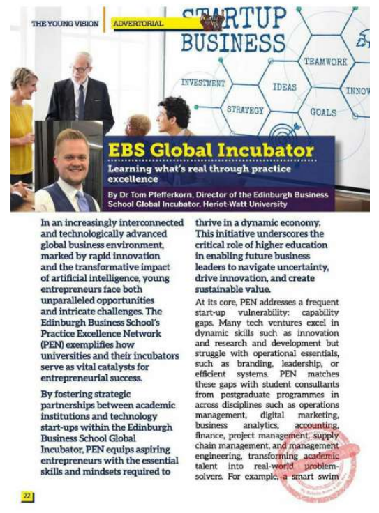 HWUDubai's tweet photo. In his latest piece for @theyoungvision, @HWUDubai’s Dr Tom Pfefferkorn highlights how universities and incubators shape entrepreneurial mindsets, and how education fuels new startups and innovation.

 #HWUD #Entrepreneurship #Innovation #UniversityImpact #Startups https://t.co/ZXnx91iJjb