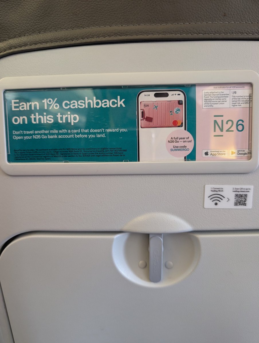 david_almecija's tweet photo. @N26ES vuestro código SUMMERGO no funciona. Visto ahora mismo en el VY 1869 a Barcelona. https://t.co/gF8Be8nRyt