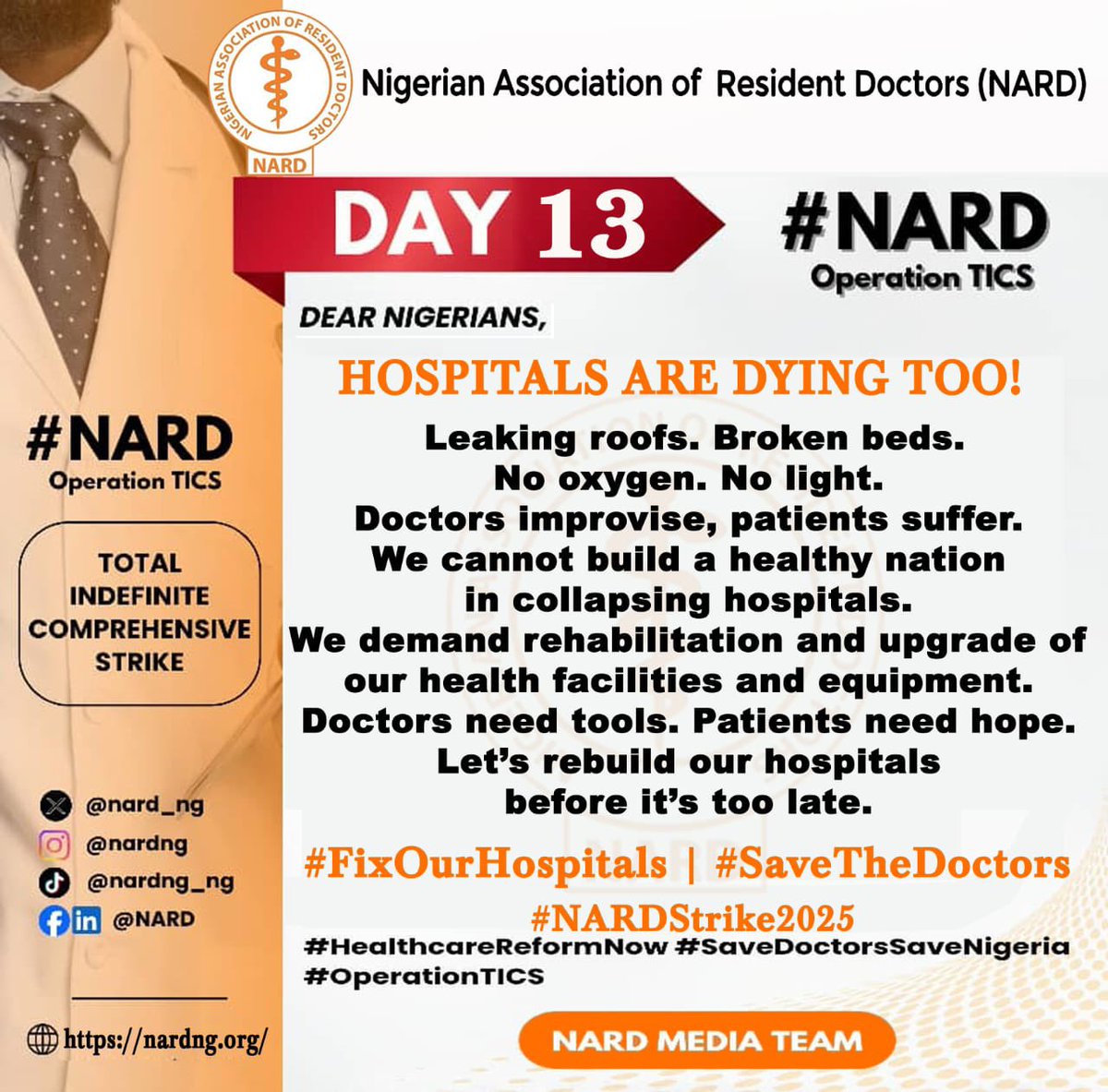 Hospitals have to work for Doctors and Nigerians

<a href="/nard_nigeria/">NARD</a> #NARDTICS Day 13….
