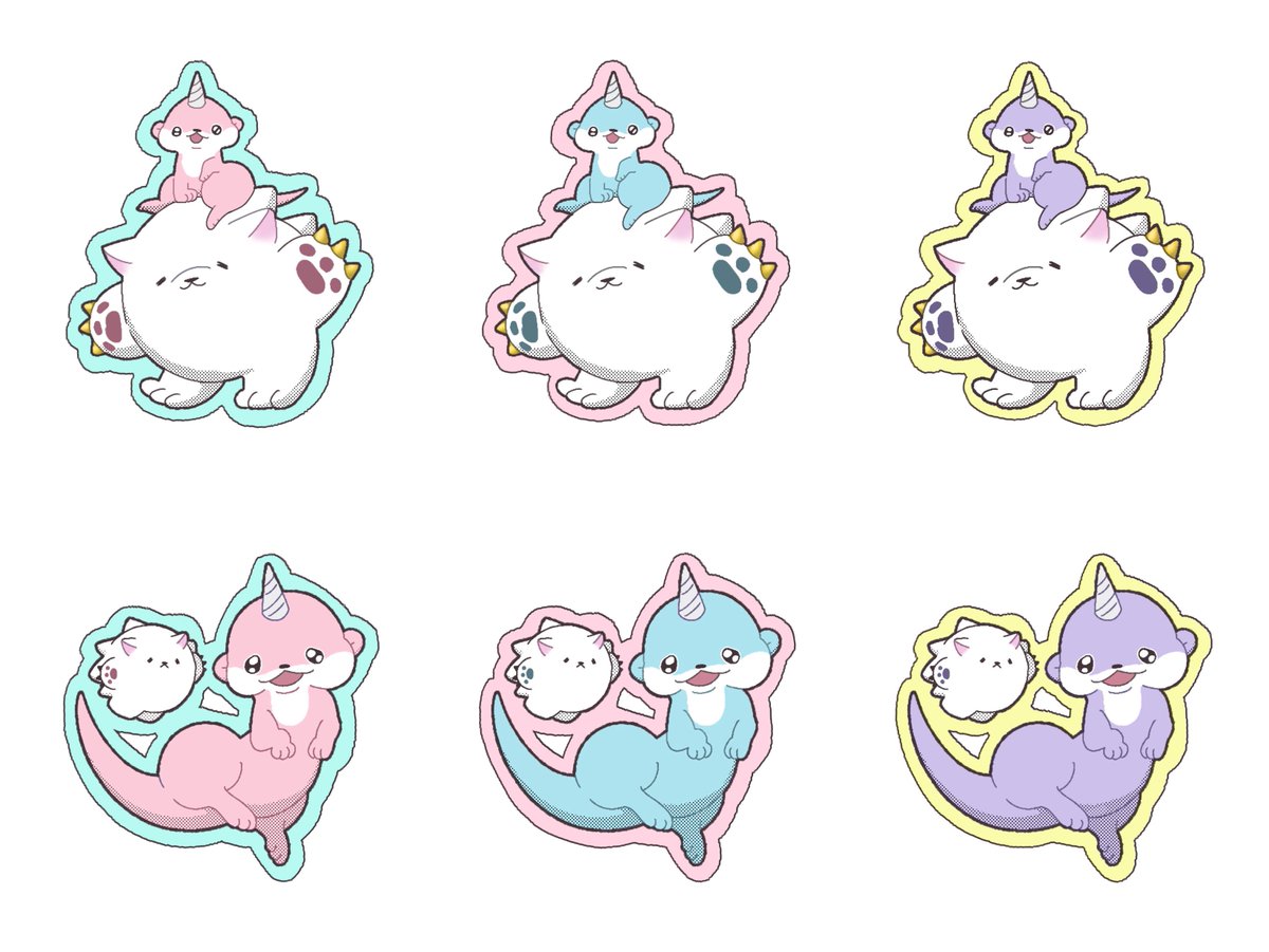 12/6（土）シカルナ工房さん主催・ソフビ即売会「シカフェス」11～16時（入場無料）（テクノプラザかつしか・亀有駅より17分・青砥駅より13分・東京都）にて販売予定のホログラムイッカクカワウソカワウソ&amp;ジャイアントデスイエティシールを見てくれ！キャワ〜！イラストは44さん <a href="/uu_44g/">44</a>