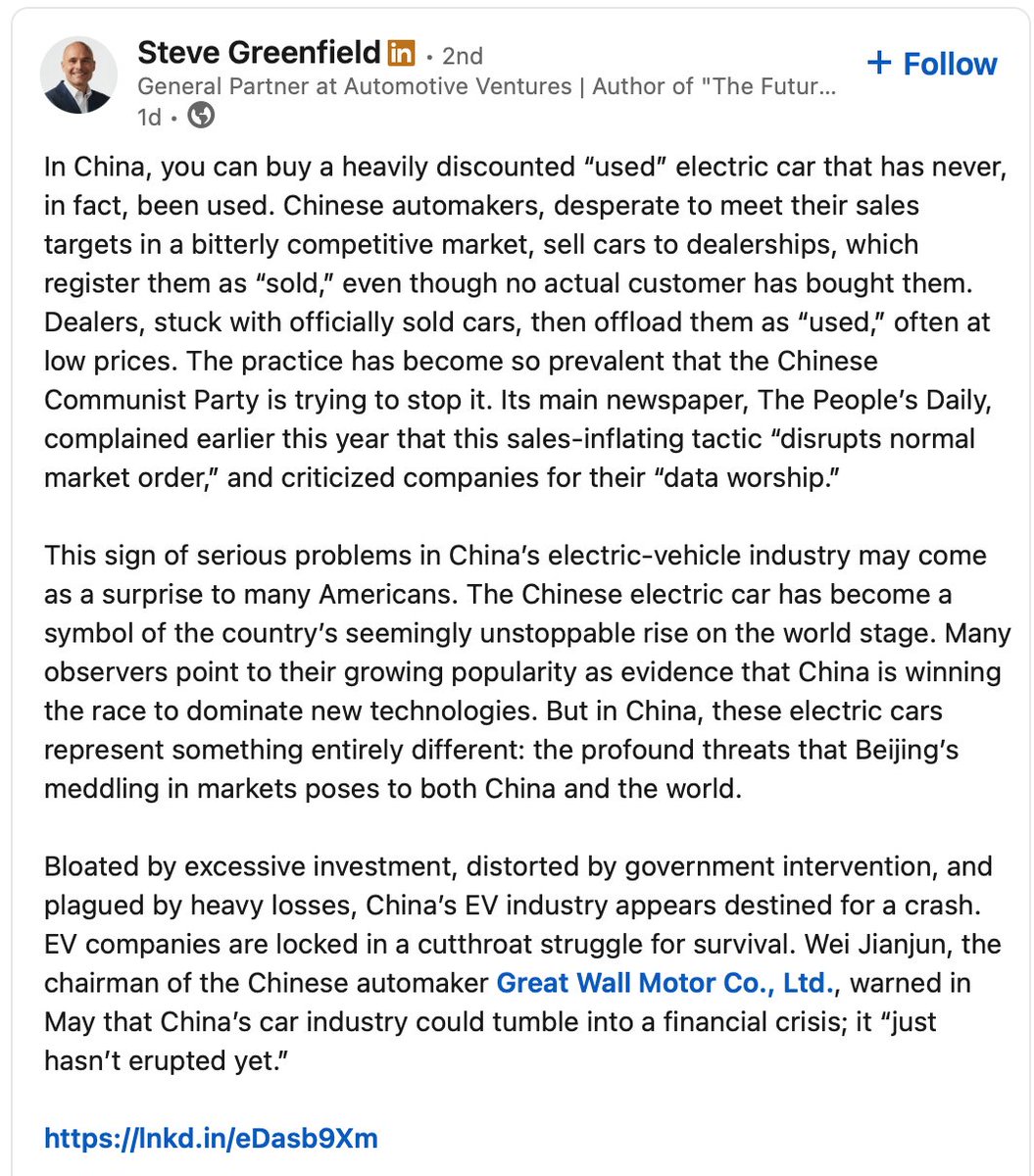 jo jo, já vím, zaostalá Evropa, automobilky na kolenou, Čína jede, všichni budou mít EV z Číny. Nebo taky ne.