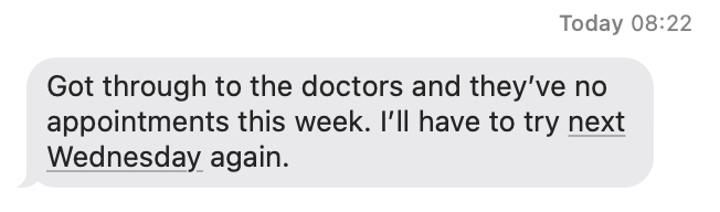 LizzieLabour's tweet image. Message from the husband – this is the reality of GP services in rural North East Fife. As an NHS worker, I know staff aren’t to blame, but our health service is at breaking point. Patients and staff deserve better. 
#NorthEastFife #NHSScotland @ScottishLabour @AnasSarwar