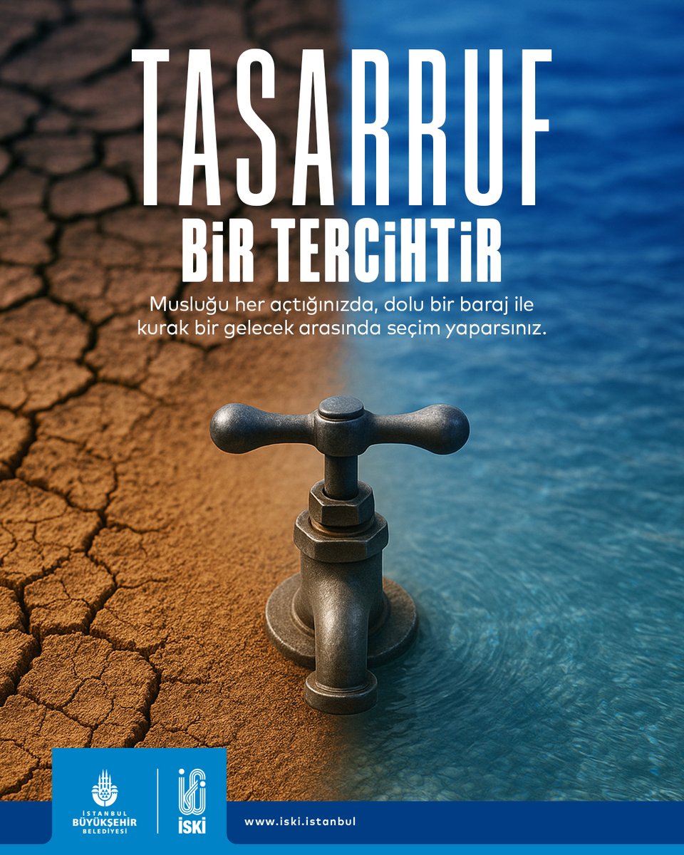 ♻️ Tasarruf bir tercihtir.

💧 Musluğu her açtığınızda, dolu bir baraj ile kurak bir gelecek arasında seçim yaparsınız.