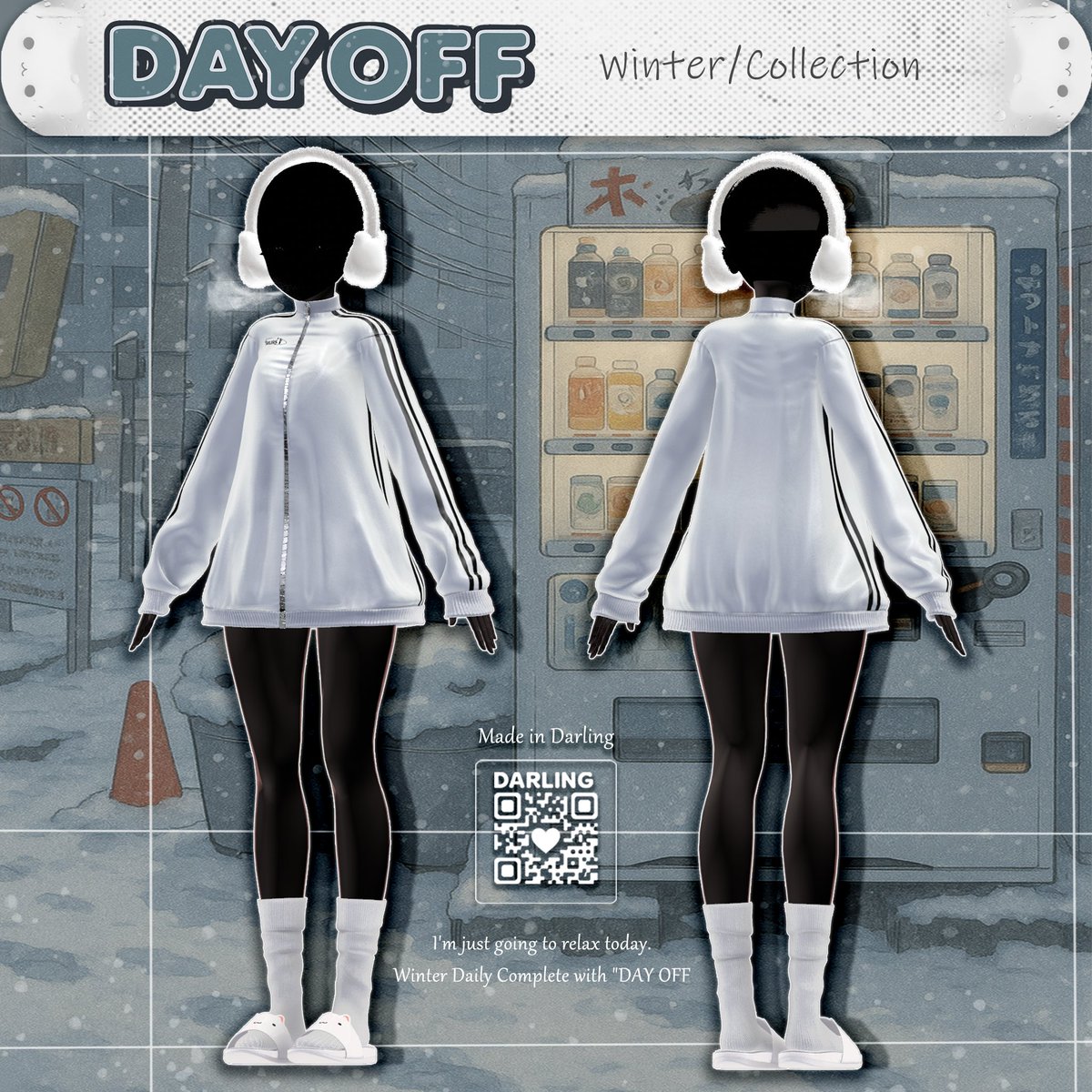 🔗darlingvrc.booth.pm/items/7638986
📢 DARLING CLOTHING
NO.19「Day Off」発売！ ✨
Shop Open 8ヶ月 ＆ フォロワー8888人記念 🎉

🎁 フォロー＋RTイベント（〜11/20）
抽選で3名様に
DARLING CLOTHING の商品からお好きな1点の Full Package をプレゼント！

皆さまのご参加お待ちしております 🙌

📢