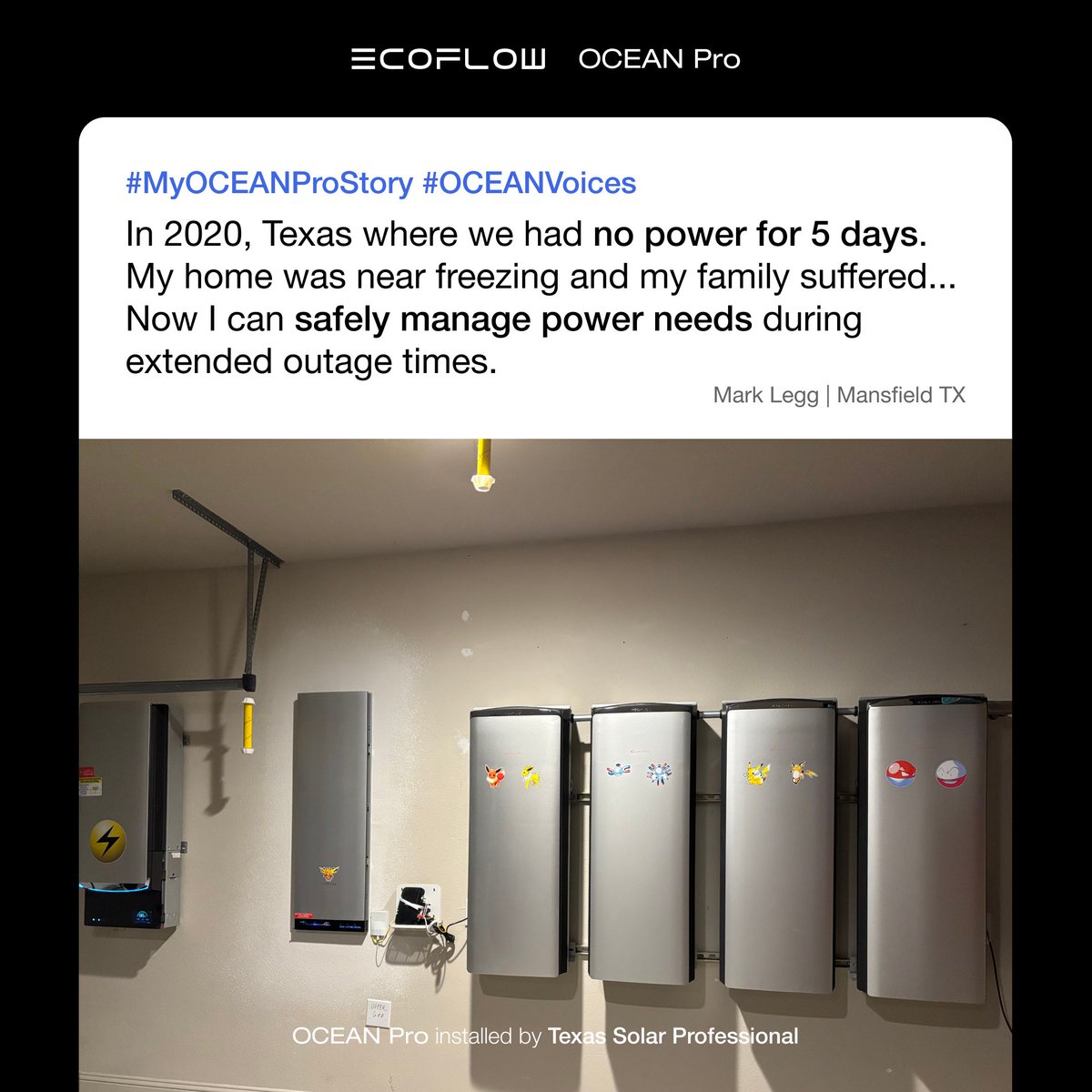 EcoFlowTech's tweet image. 5 days without power during the Texas freeze.
$400 summer energy bills.
Mark had enough.

Now, with #EcoFlowOCEANPro, his home runs on solar and storage, fully powered and fully in control.
Zero outages. Zero bills. Zero stress.

We love hearing that, Mark!
Would you make the…