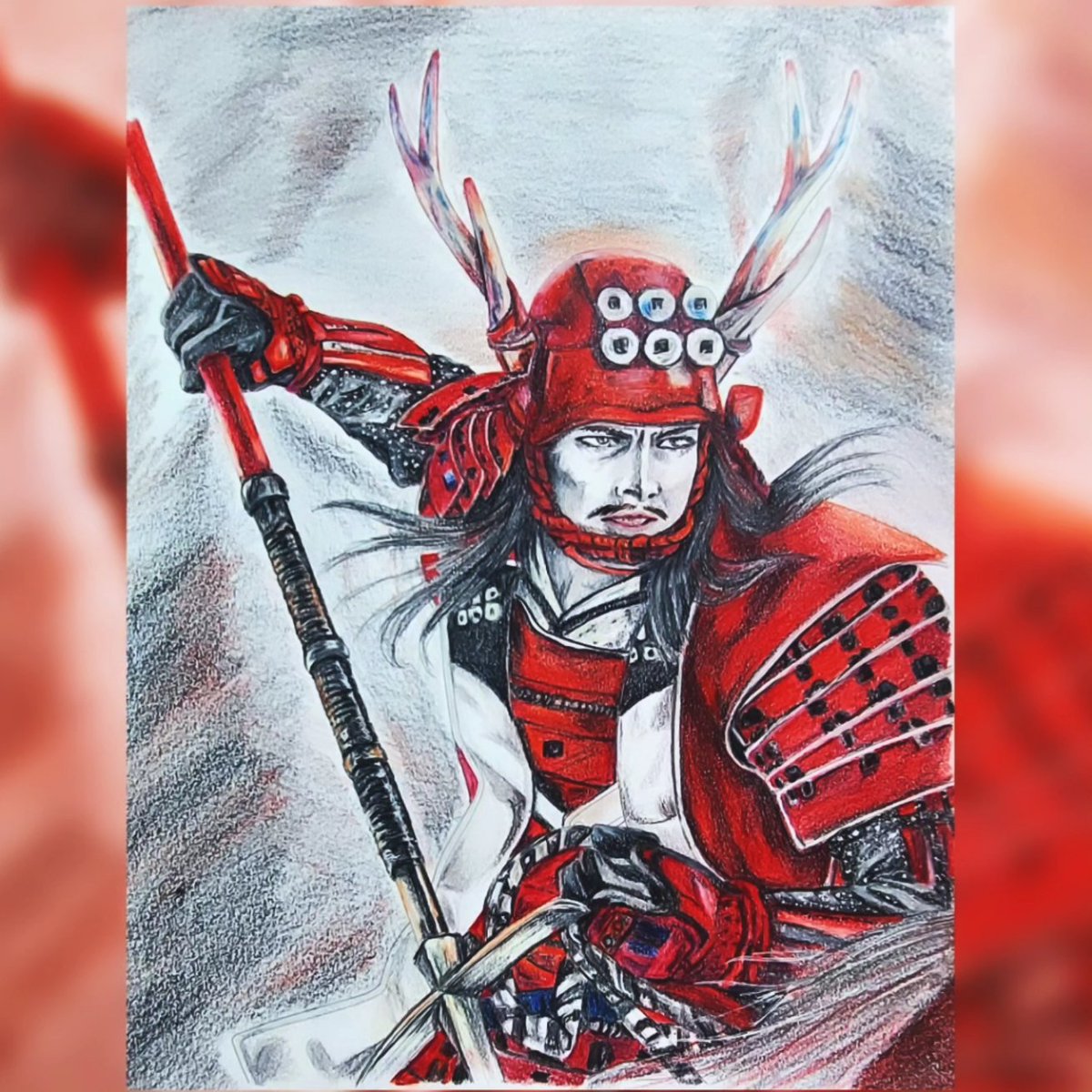 senxiong3333's tweet image. 思考を変えて塗ってみた。家康がもっとも恐れていた武士の1人  #真田幸村 背景ない方が綺麗だったです😅
 #塗り絵
 #大人の塗り絵
 #戦国武将
 #戦国武将編長野剛
 #長野剛
 #大人の塗り絵
 #貴蝶の塗り絵