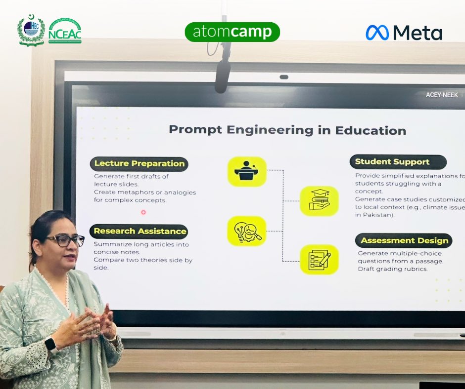 atomcamp's tweet image. Sharing highlights from the second 4-day session of Phase 2 of the AI-Ready Faculty Program held in Islamabad.

In collaboration with @Meta , @atomcamp continues to empower university faculty across Pakistan with cutting-edge AI knowledge and skills.

A special thanks to Dr.…