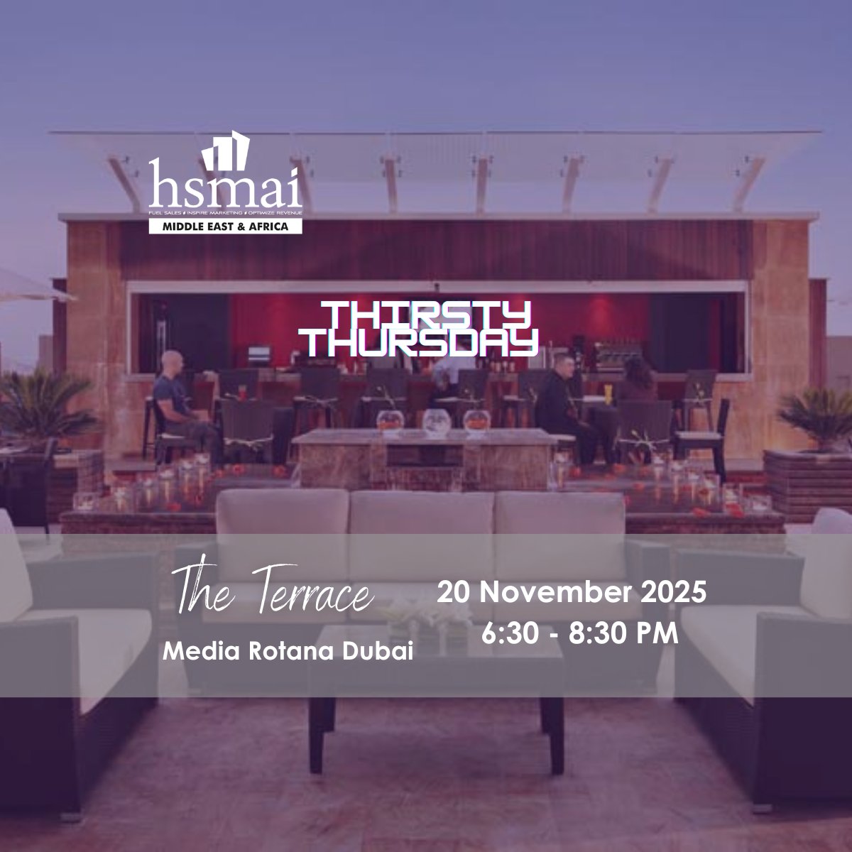 Sunset views, rooftop tunes, and the best crowd in hospitality. ✨

Thirsty Thursday is back — this time at The Terrace, Media Rotana!

📅 20 November | 6:30–8:30 PM
Don’t just hear about it — be there. 🍸

#ThirstyThursday #NetworkingDoneRight #HospitalityVibes