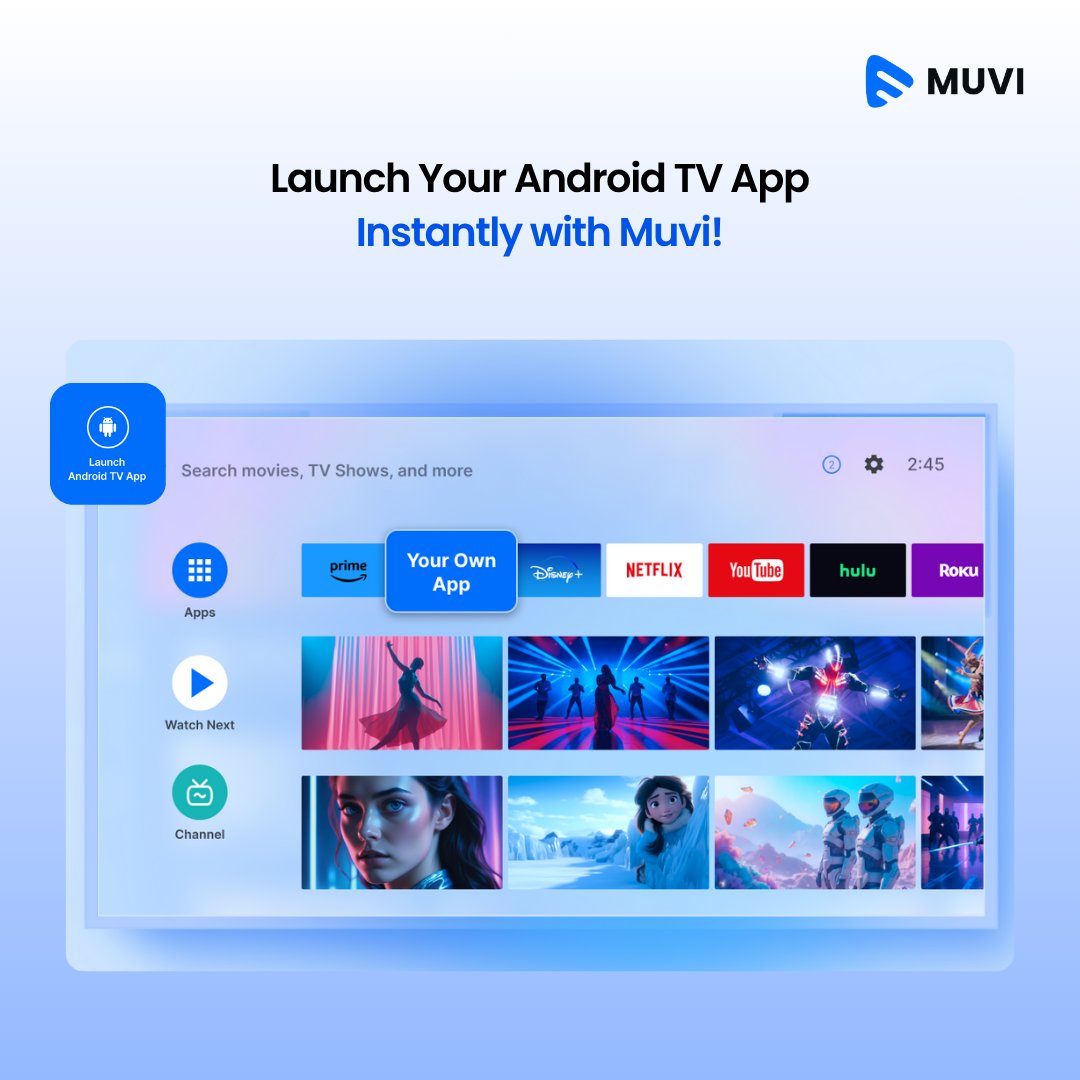 muvistreaming's tweet image. Launch your own Android TV App Instantly with Muvi.
From content uploads and security management to monetization setup, do it all with our all-in-one CMS.👉muvi.com/signup/one/

#AndroidTV #OTTApps #SmartTVApps #streamingplatform #nocode #VideoMonetization #TVStreaming #Muvi