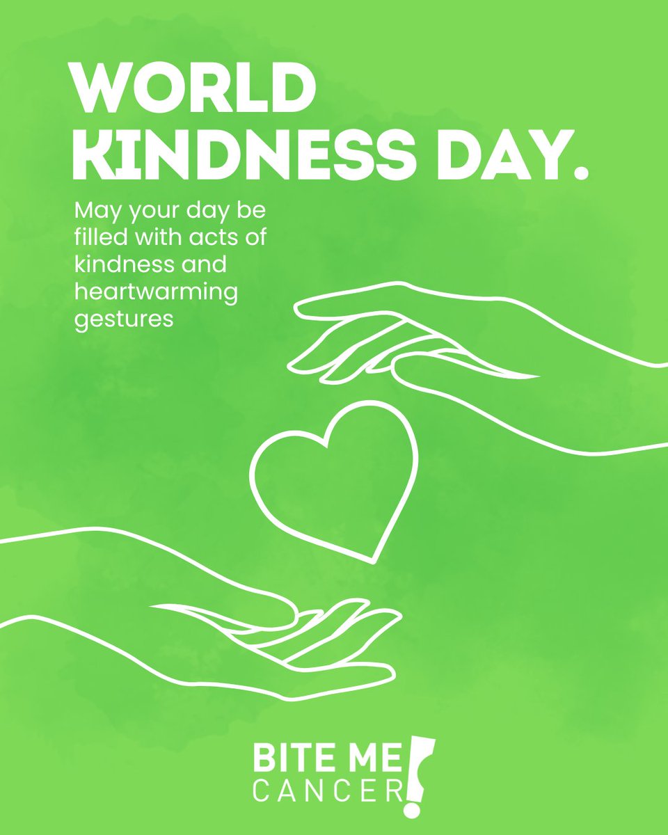 bitemecancerorg's tweet image. Today is a reminder that even the smallest act of kindness can make a big difference — a smile, a helping hand, or a few kind words can brighten someone’s entire day. Let’s spread compassion, gratitude, and positivity wherever we go — not just today, but every day.