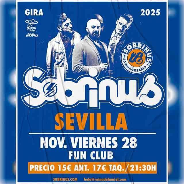 Concierto: Sobrinus en FunClub #Sevilla 2025 (viernes 28 de noviembre) onsevilla.com/sobrinus-funcl… <a href="/sobrinus20/">Sobrinus</a>