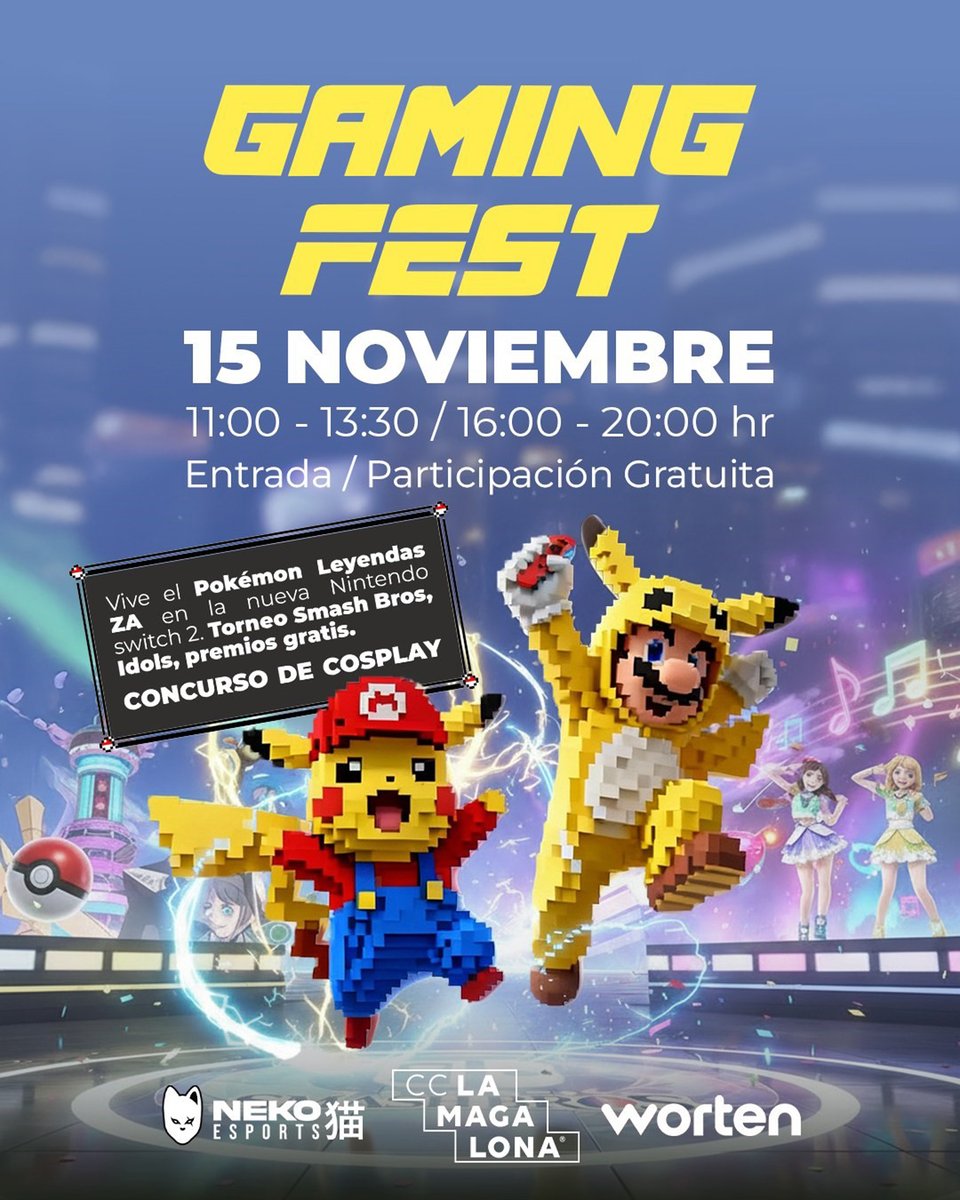 Este sábado 15 de noviembre tendremos torneo en Tenerife norte profundo🌋

🎮Super Smash Bros. Ultimate
💰Premios para el top 2 y regalos sorpresa para el top 16-32
📍C.C La Magalona, Icod
 
Inscripción: start.gg/tournament/mag…