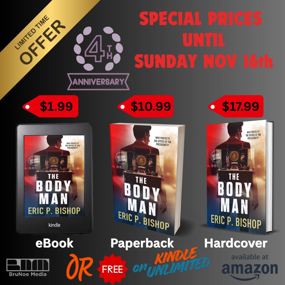 🔥THE BODY MAN ON SALE🔥

To celebrate the 4th Anniversary of THE BODY MAN book release (11.11.21) I slashed the <a href="/amazon/">Amazon</a> USA prices by 40-50% on all 3 book formats from now until midnight on Sunday Nov 16th

eBook $1.99
Paperback $10.99
Hardcover $17.99
FREE on Kindle Unlimited