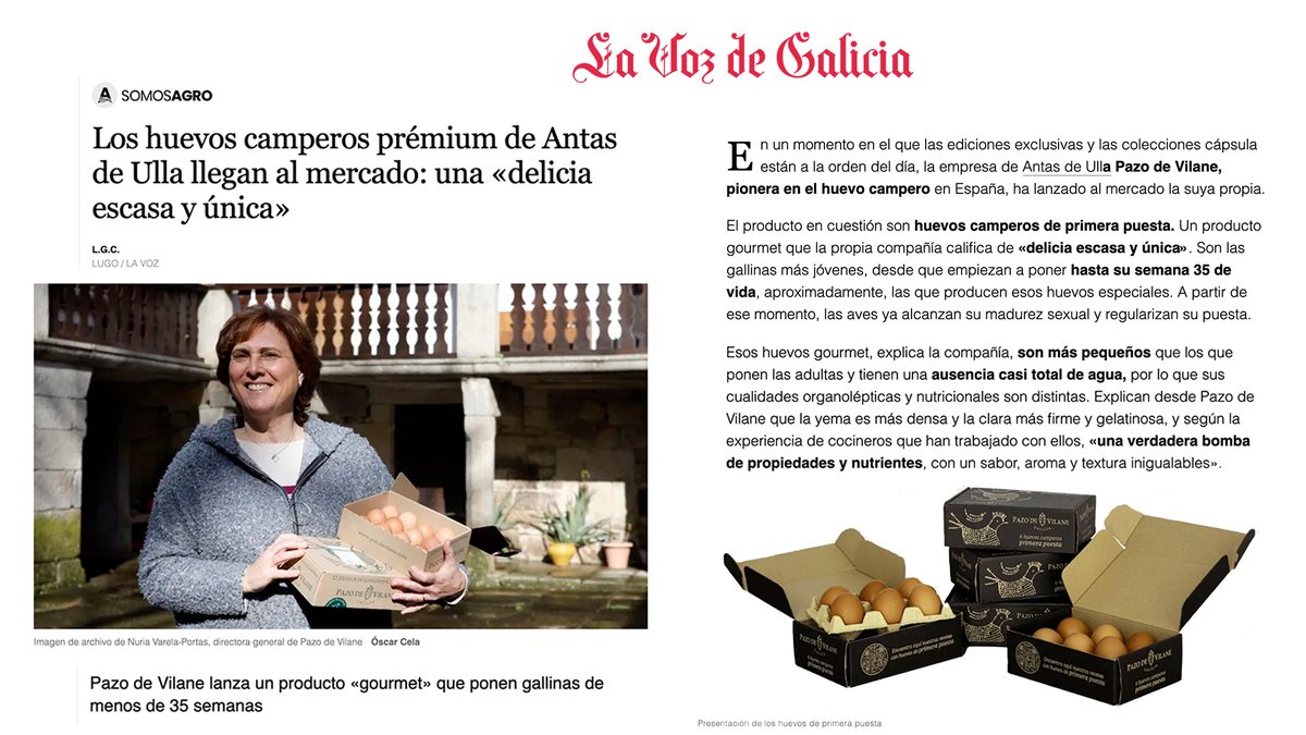 PazodeVilane's tweet image. Muy orgullosos y agradecidos de que @lavozdegalicia profundice en nuestra trayectoria, en el origen de nuestros huevos camperos premium y en el impacto que generamos desde el corazón de Galicia. #DiaMundialdelaCalidad #PazodeVilane
Artículo completo 👇
lavozdegalicia.es/noticia/somosa…