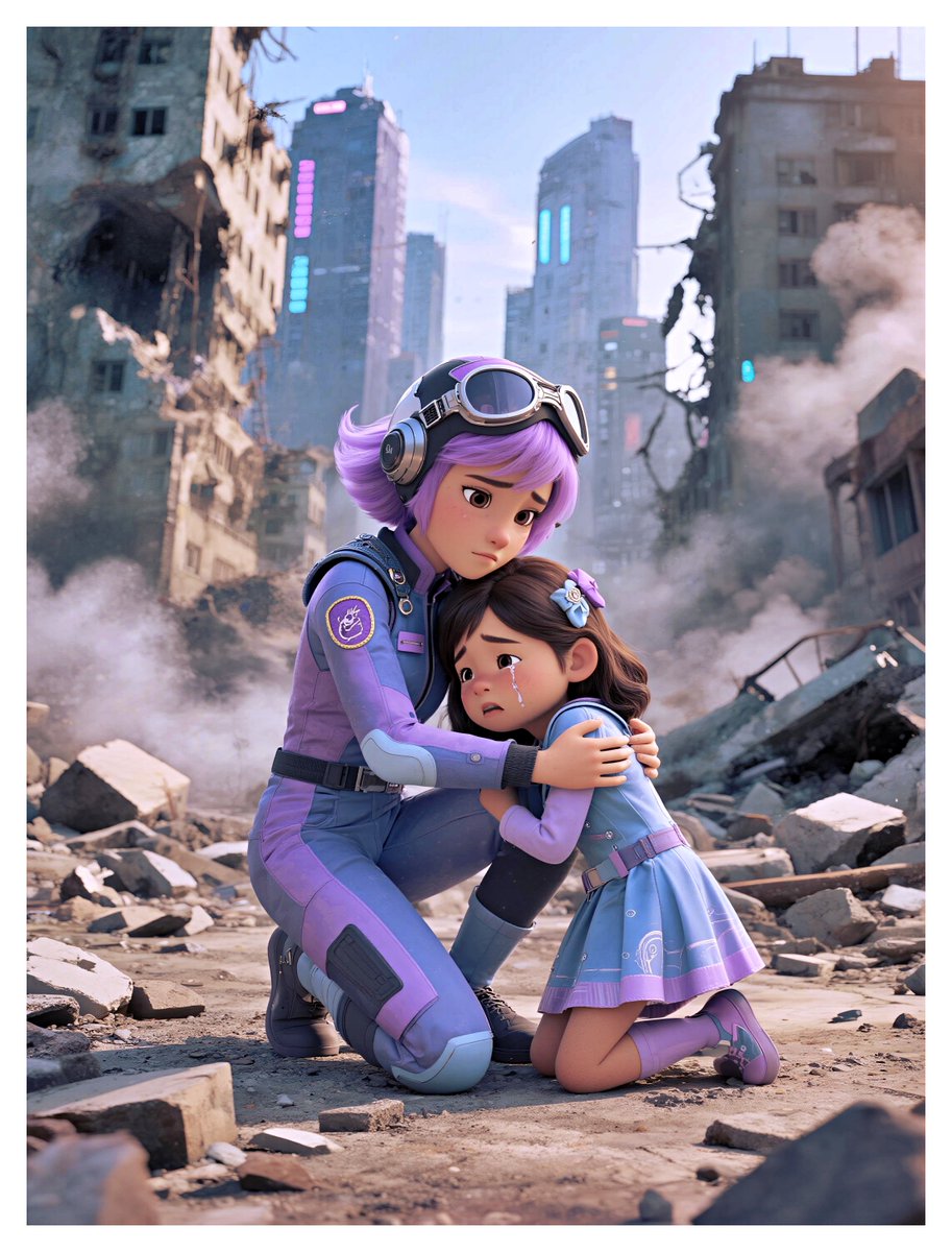 絶体絶命都市🔥🏙️
desperate situation city

female patrol officer rescues a girl in a ruined city