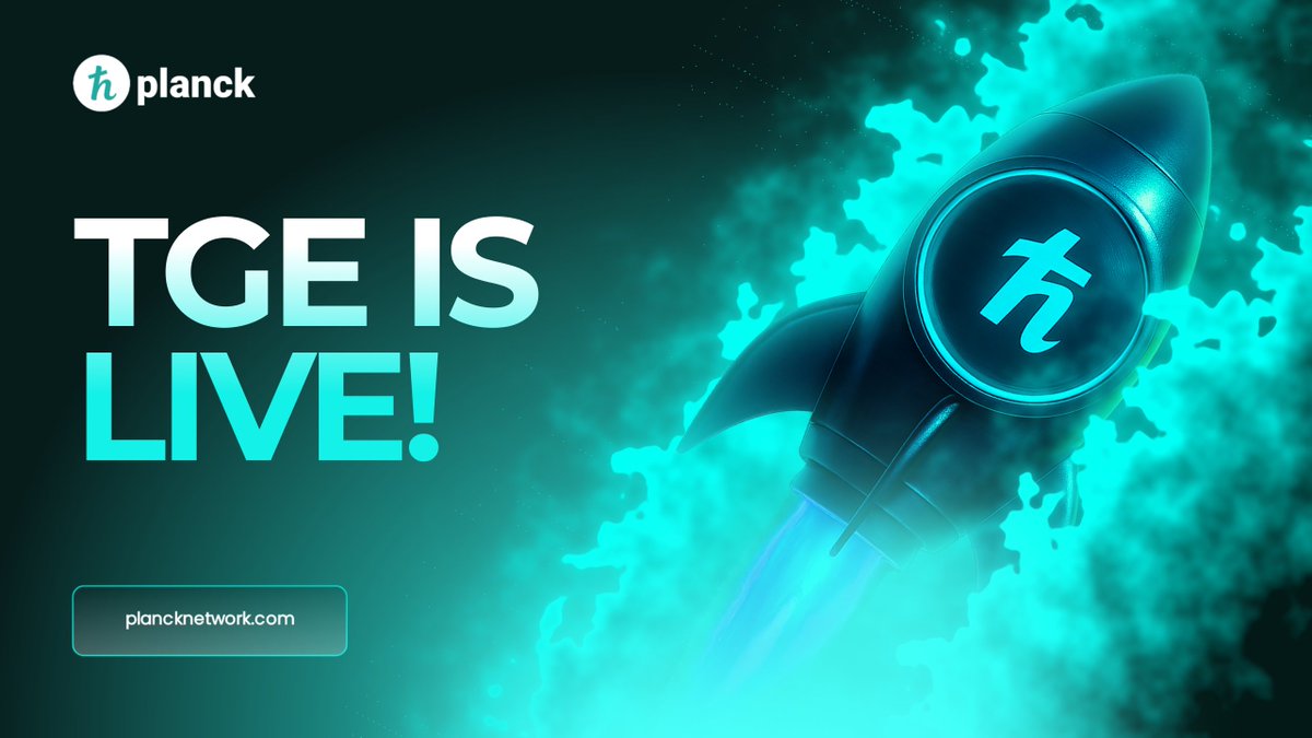 plancknetwork's tweet image. 🚀 #PlanckNetwork ($PLANCK) TGE is LIVE! 🌟

The Token Generation Event is now active — join the revolution and be part of the future of decentralized intelligence! 🌍✨

🔗 Official Contract Address:
 0x004d50b3fc784b580531d8e8615aa96cf7fbb919 

⚡ Trade, explore, and witness…