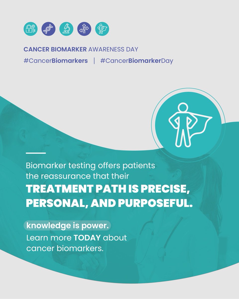 CancerCare's tweet image. 🧬Cancer Biomarker Awareness Day is 11/13! Cancer #biomarkertesting helps doctors match patients to best treatment based on the cancer’s unique biology.  Testing should happen before treatment and when cancer returns. 
Learn more: cancercare.org/biomarkers