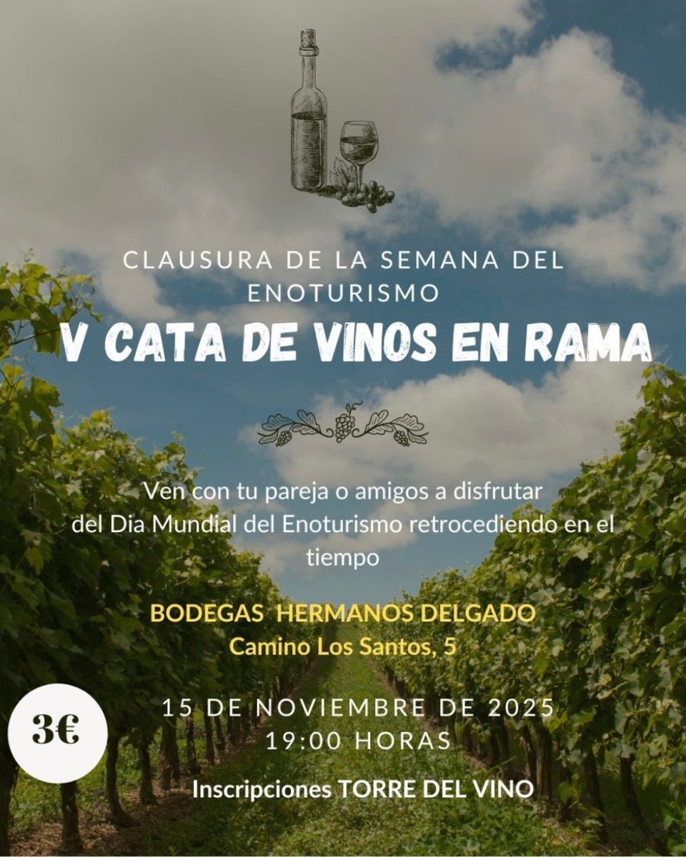 ¿Buscando plan para el finde?
La V Cata de Vinos en Rama de @ehdbioorganic está a punto de ser (día 15) y es un planazo para no perderse

Etiqueta a esas personas que quieres que te acompañen a 📍Socuéllamos et voilà: ESCAPADA LISTA
❗Inscripciones @torredelvino ☎️926674905