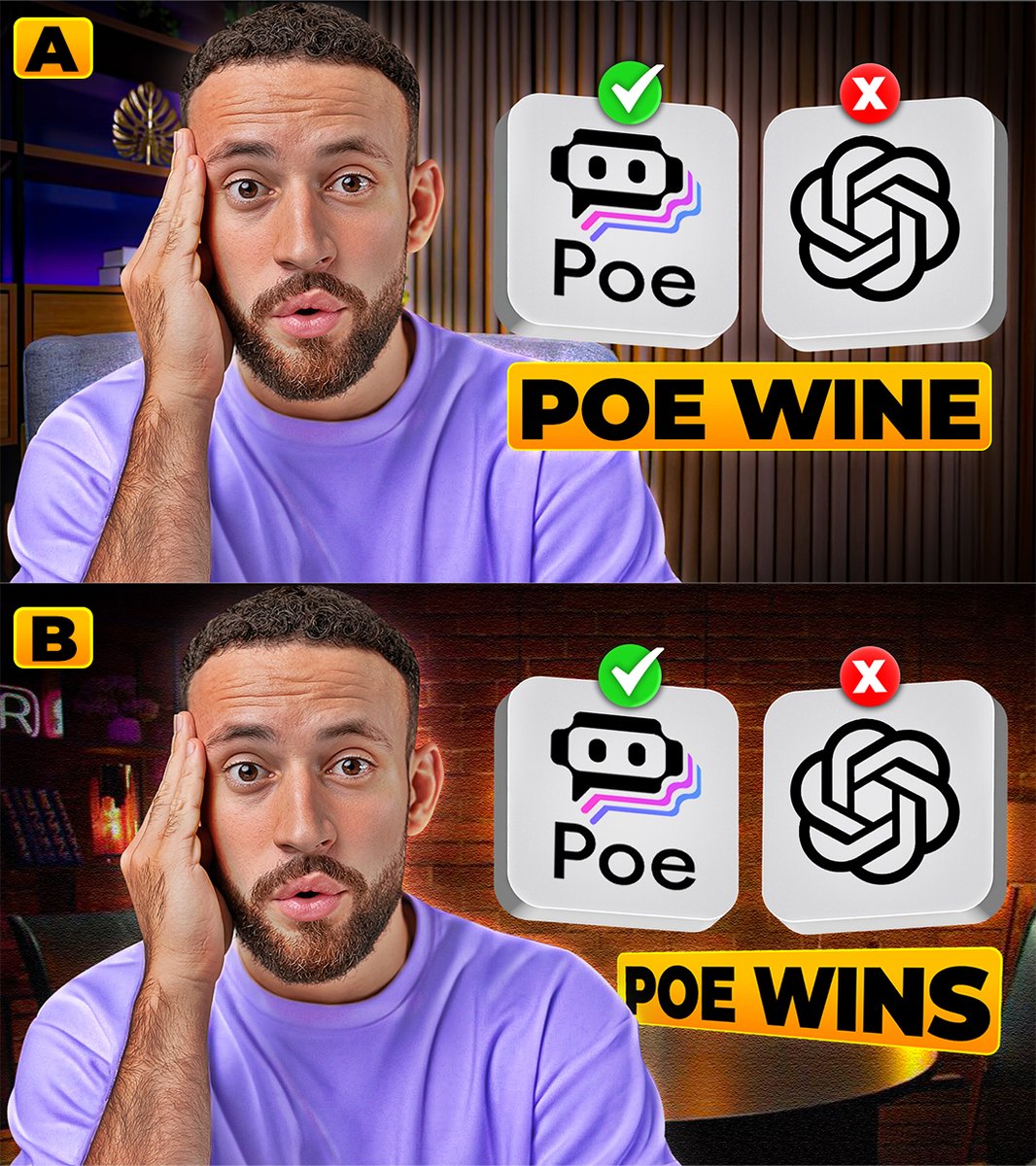 HasanZubai10054's tweet image. Which Thumbnail Deserves the Click? 
𝗔 𝗼𝗿 𝗕?
Share your opinion.
#thumbnaildesign #youtubethumbnail