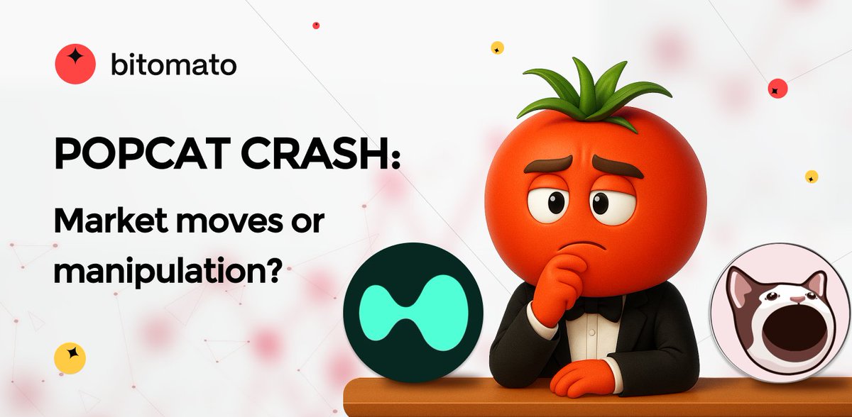 Bitomato__'s tweet image. $POPCAT Crash: $62M Gone Fast! 🐾

Solana memecoin Popcat fell 20% in a day, whales got liquidated and the market went crazy.

Most likely, this was a coordinated attack on Hyperliquid DEX, leading to $62M in liquidations and $5M in losses for the exchange.

#BiTomato #POPCAT…