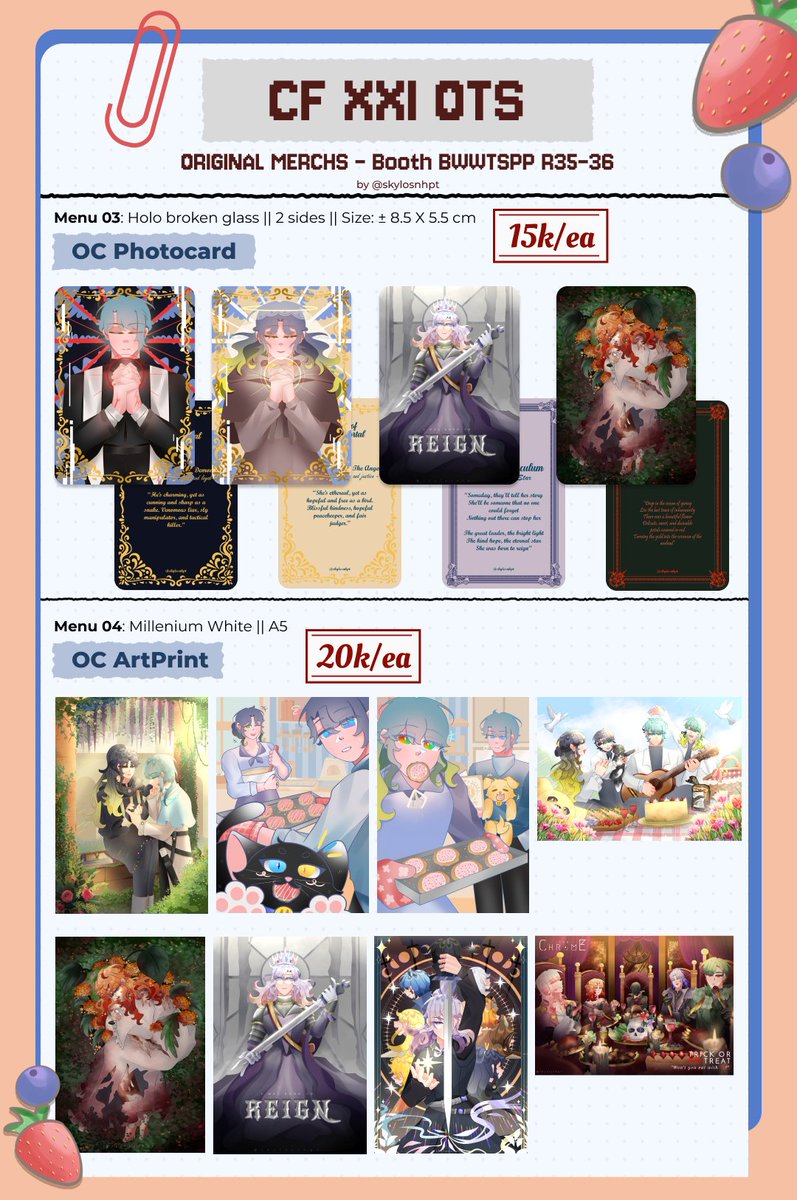archv_skylos's tweet photo. @kiikoenakktau Original Character mentioned !!!! Akulah artist pemuja anak anakku itu 😋!!!! Ada dari sticker, artprint, sampai photocard loh 🤩! Boleh bangets mampir ke boothku di BWWTSPP R35-36 yakk 🌟! Untuk lengkapnya boleh cek @skylosnhpt !! https://t.co/ZqBXEBxEQE