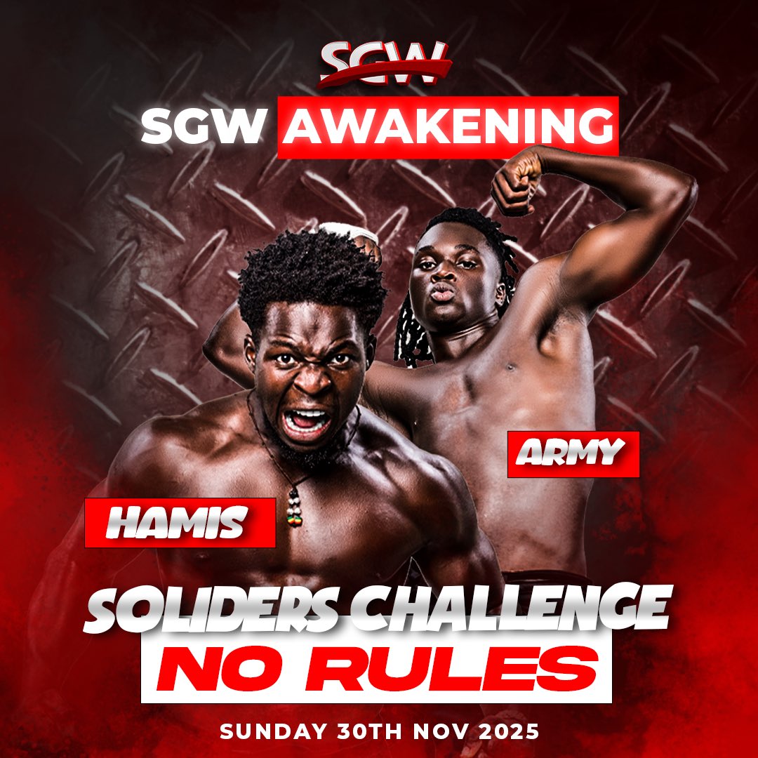 SGWug's tweet photo. NO RULES. NO MERCY. NO ESCAPE.
HAMIS ๐ ARMY โ the battlefield of beasts begins!
๐ฅ Soldiers Challenge โ No Rules Match
The winner takes Solana glory and the pride of #SGW!
Sunday, Nov 30th 2025 | 4PM
๐ฃ #SGWAwakening | #CryptoFights | #Solana | #Wrestling | #SGW
Even @realDonaldTrump would love this kind of power! ๐บ๐ธ
@Solana @SolanaAfrica @Cointelegraph @WrestleFeatures