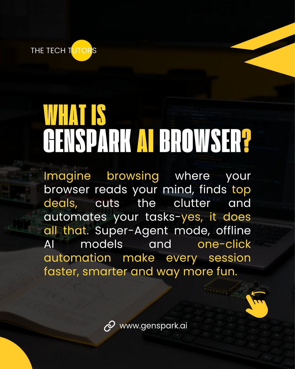 The_Tech_Tutors's tweet image. Transform your browsing game👀
Meet your new digital assistant that works while you watch!
We offer IT Services, Tutoring &amp;amp; AI Consultations to help you grow smarter.
Follow us for more AI tools &amp;amp; creative tech updates!
#AIbrowser #SmartBrowsing #TechTools #Automation #ITServices
