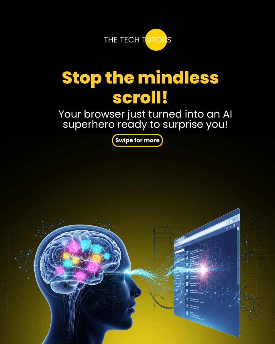 The_Tech_Tutors's tweet image. Transform your browsing game👀
Meet your new digital assistant that works while you watch!
We offer IT Services, Tutoring &amp;amp; AI Consultations to help you grow smarter.
Follow us for more AI tools &amp;amp; creative tech updates!
#AIbrowser #SmartBrowsing #TechTools #Automation #ITServices
