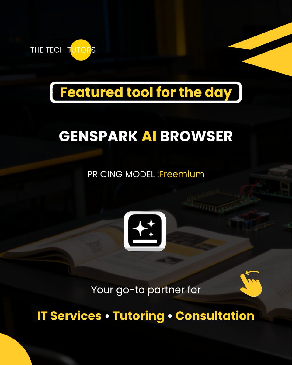 The_Tech_Tutors's tweet image. Transform your browsing game👀
Meet your new digital assistant that works while you watch!
We offer IT Services, Tutoring &amp;amp; AI Consultations to help you grow smarter.
Follow us for more AI tools &amp;amp; creative tech updates!
#AIbrowser #SmartBrowsing #TechTools #Automation #ITServices
