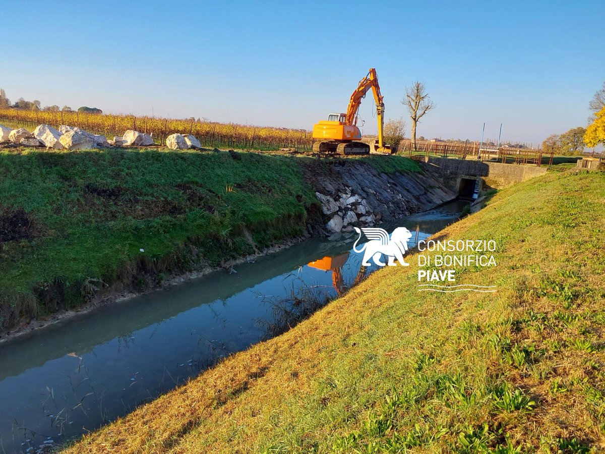 Attività di intervento per ripresa delle frane lungo il canale Loschetto in comune di Ponte di Piave #sicurezzaidraulica #pontedipiave #consorzioPiave