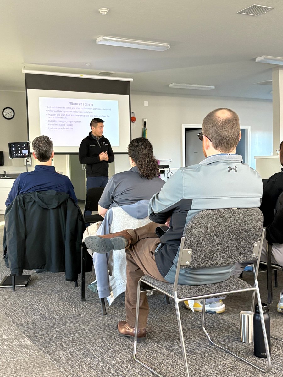 Indianapt's tweet image. Our senior therapists attended a presentation yesterday morning led by Dr. Luo from the Indiana Joint Institute.

We’re grateful for the opportunity to learn and collaborate with local orthopedic specialists who share our commitment to advancing patient care.