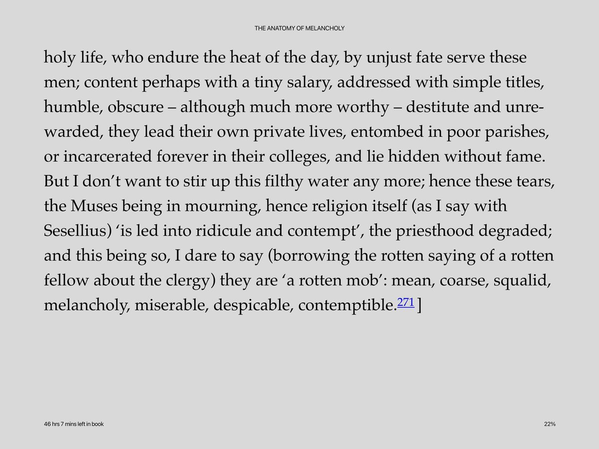 The last pages of 1.2.3 of Burton’s Anatomy of Melancholy burn the air with anger.  Education was as corrupt then as it is now.   <a href="/JaycelAdkins/">Jaycel Adkins 鍾書</a> <a href="/theoeides4/">James Bryson</a>