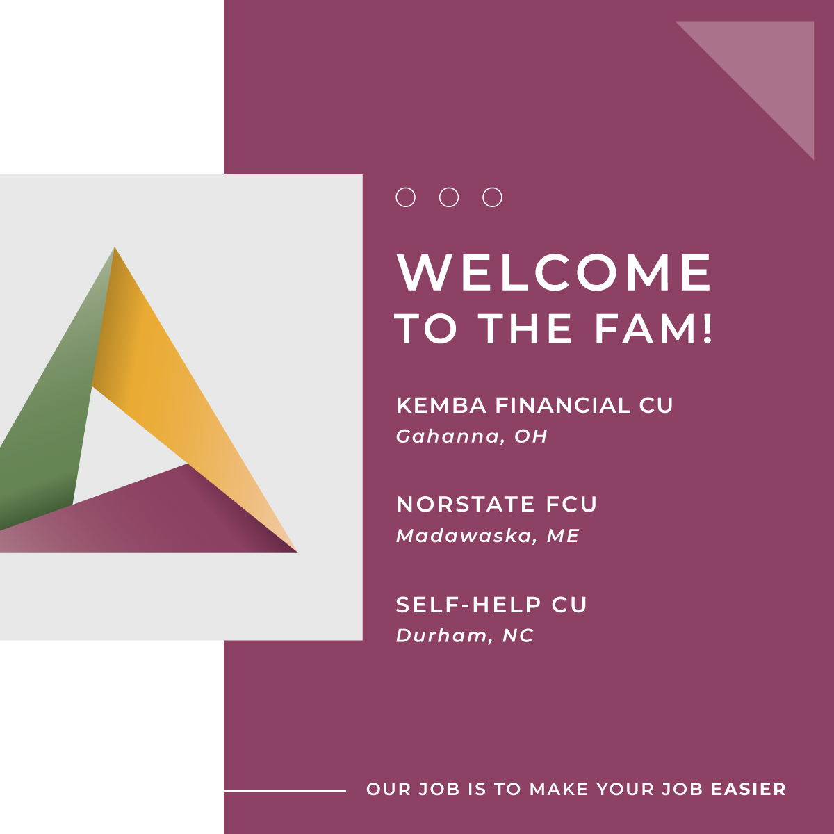 We are thrilled to officially welcome <a href="/KEMBAfinancial/">KEMBA Financial CU</a>, Norstate Federal Credit Union and <a href="/SelfHelpCU/">Self-Help</a> to the Alloya membership family today! Our cooperative strength grows stronger by the member. Thank you for choosing Alloya as your trusted partner!